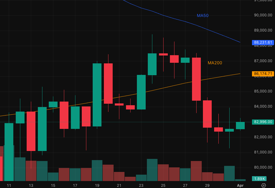 Bitcoin Price Chart 1st April 2025